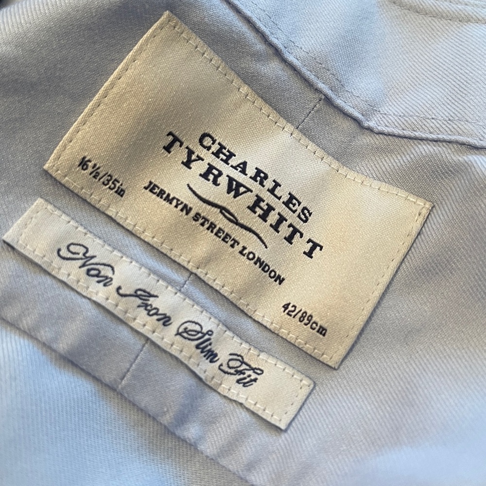 CHARLES TYRWHITT Blue Slim Fit Shirt 16 1/2/35in - Picture 2 of 9